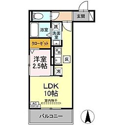 D-Hills野口 1LDKの間取図画像