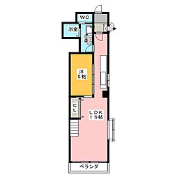 アソシア菅原 1LDKの間取図画像