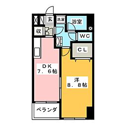 LaurelCourt田町 1DKの間取図画像