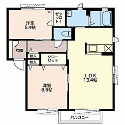 プライムステージA 2LDKの間取図画像