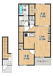 AFC RESIDENCE 小沢渡A 2LDKの間取図画像