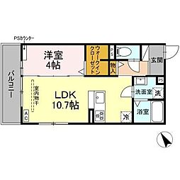 Tricia寺島 1LDKの間取図画像