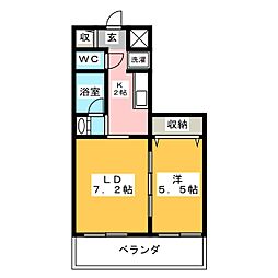 レガロ北寺島 1LDKの間取図画像