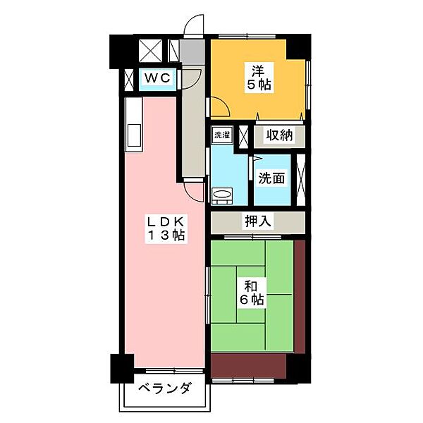 パークビュー四ツ池 ｜静岡県浜松市中央区幸３丁目(賃貸マンション2LDK・7階・56.83㎡)の写真 その2