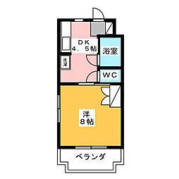 マンションモンマルトル 1DKの間取図画像