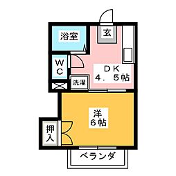 ラウム・ブリランテ 1DKの間取図画像