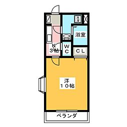 ガーデンパーク　Ｔｕｋａｃｈａｎ 2階1Kの間取り