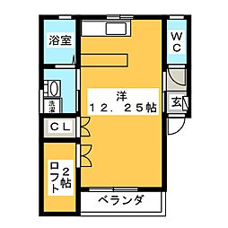 アプリコットハウス3 ワンルームの間取図画像