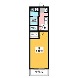 アンクルール佐鳴台 1Kの間取図画像