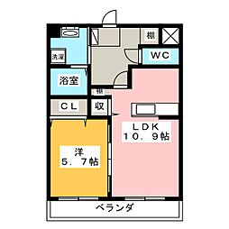 エスペランサ 1LDKの間取図画像