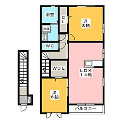 LeonidsA 2LDKの間取図画像