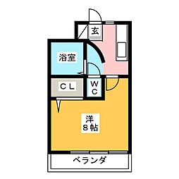 T-SQUARE 1Kの間取図画像