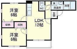 HandaVillage1 2LDKの間取図画像