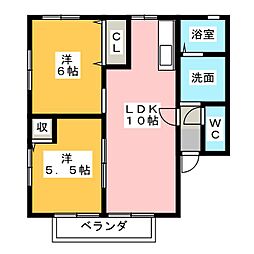 エスポワールA 2LDKの間取図画像