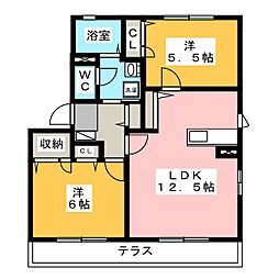 サザンウイングE 2LDKの間取図画像