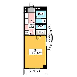 モンレーヴ葵東 1Kの間取図画像