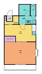ケルン2 1LDKの間取図画像