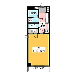 モンレーヴ葵東 1Kの間取図画像
