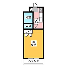 ラ・セフィーロ3 1Kの間取図画像