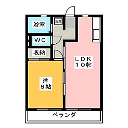 アパートメント豊保 1LDKの間取図画像