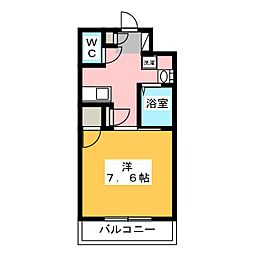 ハイウェイ・サイド初生 1Kの間取図画像
