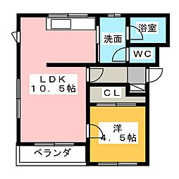 コンフォード3 1LDKの間取図画像