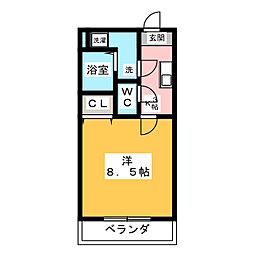 シールド高丘 1Kの間取図画像