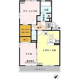 フィオーレ松本 2LDKの間取図画像