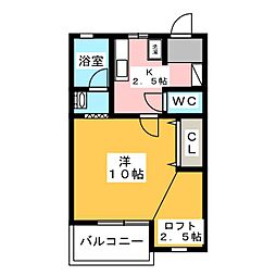 アメイジンググレース 1Kの間取図画像