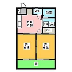ホームワン 2DKの間取図画像