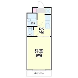 サンバード1 1DKの間取図画像