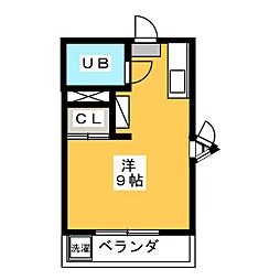 ティファニー ワンルームの間取図画像