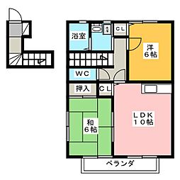 フェリーチェA 2DKの間取図画像