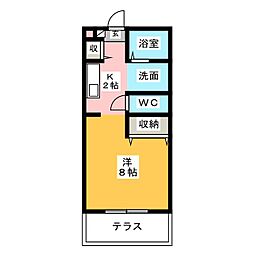パセオ葵西 ワンルームの間取図画像