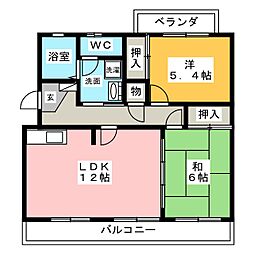 メゾン葵ケ丘 2LDKの間取図画像