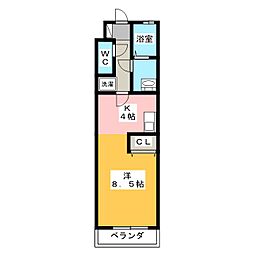 POINT幸 1Kの間取図画像