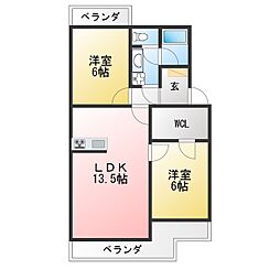 マンションストークNo.5 3DKの間取図画像