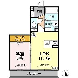 シリウス 1LDKの間取図画像