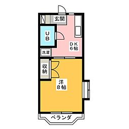 コート・ラ・セーヌ 1DKの間取図画像