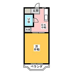 コート・ラ・セーヌ 1DKの間取図画像