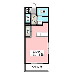 プランドール ワンルームの間取図画像