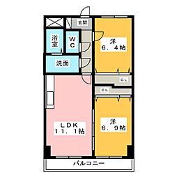 M'sBLD. 2LDKの間取図画像