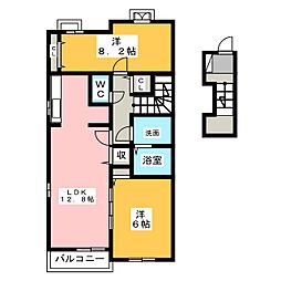ベル・ソレイユY 2LDKの間取図画像