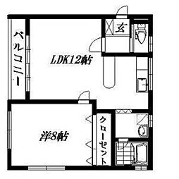 セノーテ 1LDKの間取図画像