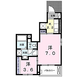 セレナーデ 2Kの間取図画像