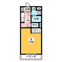 ランド.アンセム 1Kの間取図画像