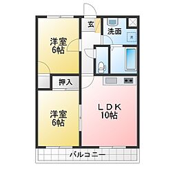 コートビレッジ渡瀬 2LDKの間取図画像