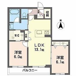 プレミアスレジデンス 2LDKの間取図画像
