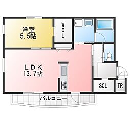 SKYIII 1LDKの間取図画像