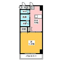 MP10番館 1DKの間取図画像